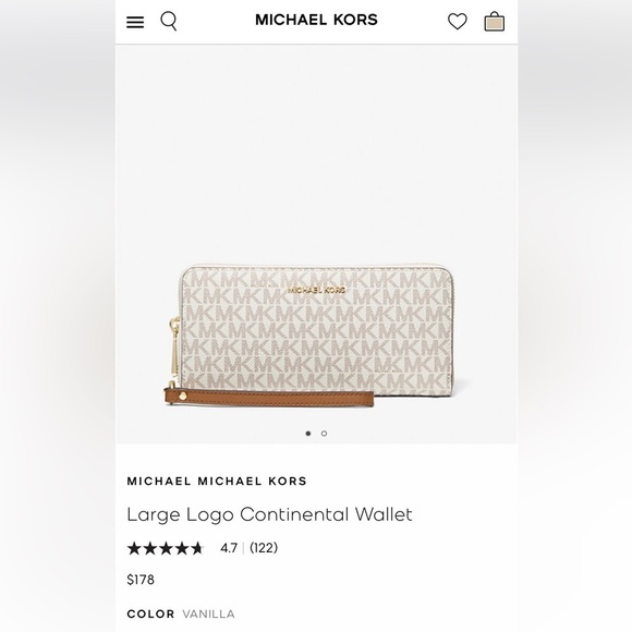 LARGE WALLET Michael Kors Wallet Wristlet logo clutch continental monogram bag - Picture 17 of 17